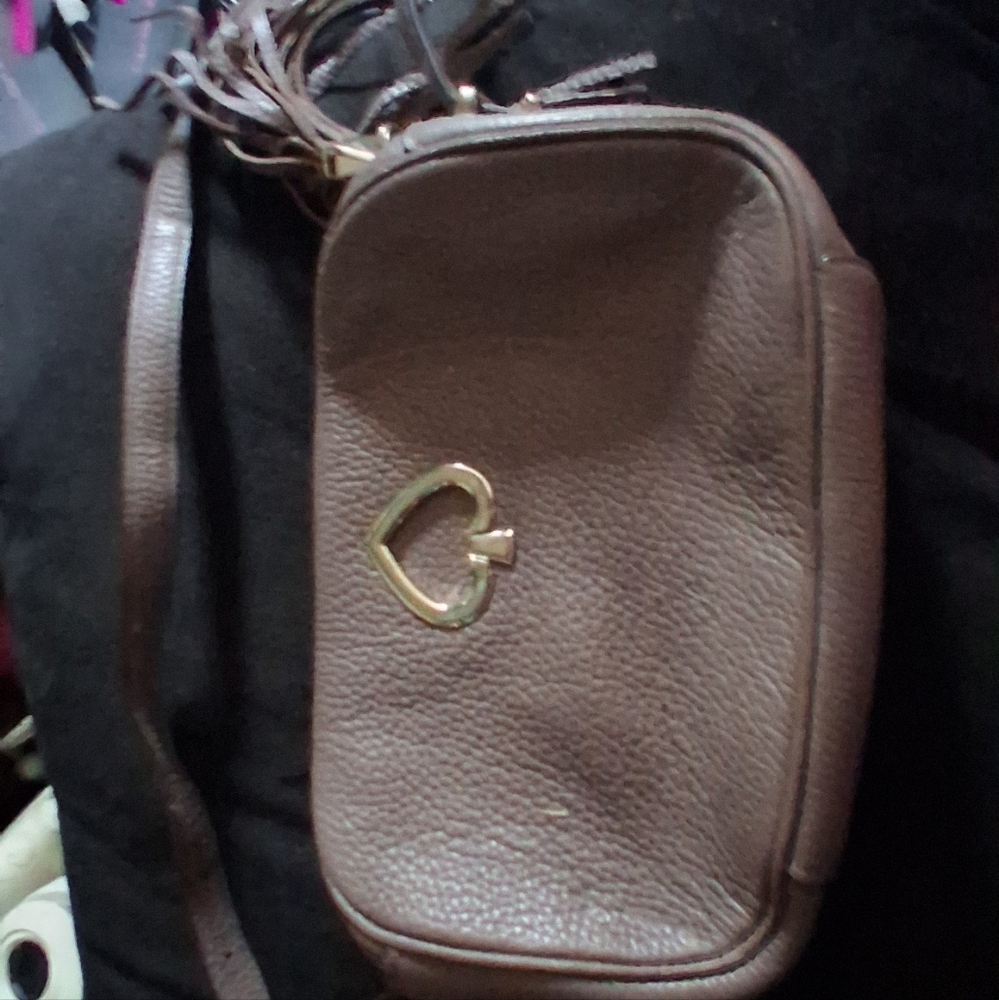 Kate Spade Brown Crossbody Bag with Heart Accent